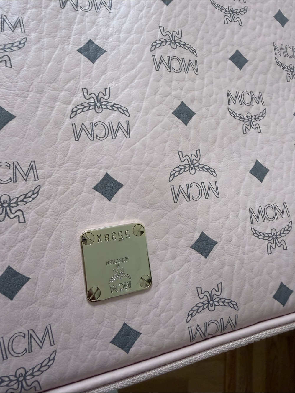 MCM powder Pink Monogram 13” Laptop/ipad Sleeve with Top Handle - Picture 8 of 8
